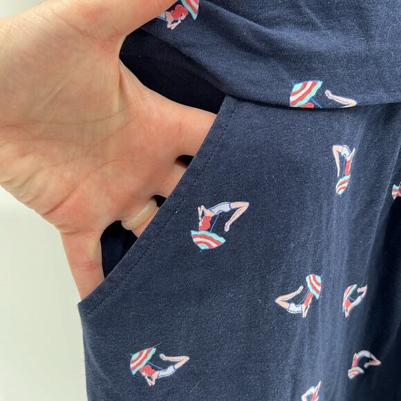 Boden Scoop Neck Knee Length Tank Dress with pockets - Navy - 12 - Picture 4 of 8